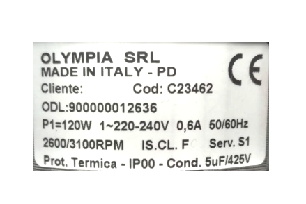 OLYMPIA POMPA COD:C23462 120W (P7)