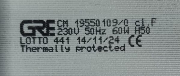 GRE BUZ MAKİNASI POMPASI CM 19550109\0 230V 50HZ 60W