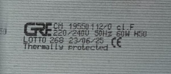 GRE BUZ MAKİNASI POMPASI CM 19550112\0 220\240V 50HZ 60W